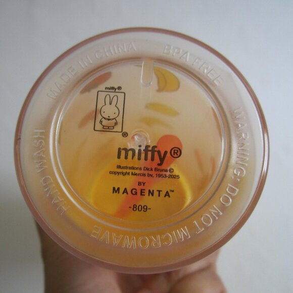 Miffy Rabbit Strawberry Banana Cherries Pear Gold Confetti Tumbler With Straw - Picture 6 of 8